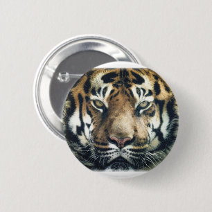Badge Rond 5 Cm Belle photo du visage du tigre du Bengale