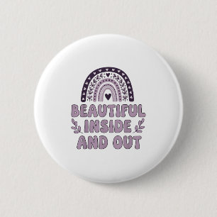 Badge Rond 5 Cm Belle Selle De Lavande Arc-En-Ciel À L'Intérieur E