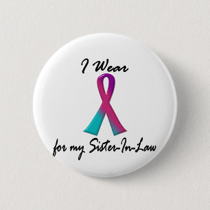 Badge Rond 5 Cm Belle-soeur de RUBAN THYROÏDE d'USAGE du cancer d