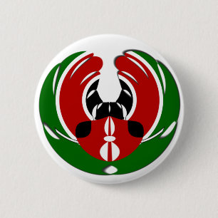 Badge Rond 5 Cm Belle Tapisserie kenyane : Drapeau kényan Papillon