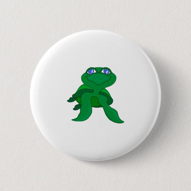 Badge Rond 5 Cm Belle Tortue (Devant)