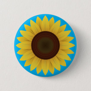 Badge Rond 5 Cm Belle tournesol d'été