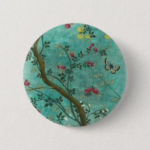 Badge Rond 5 Cm Belle vintage fleur d'antiquités papillons