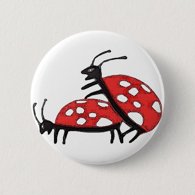 Badge Rond 5 Cm Belles coccinelles (Devant)