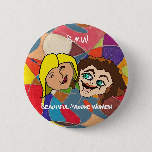 Badge Rond 5 Cm Belles femmes mûres (Devant)