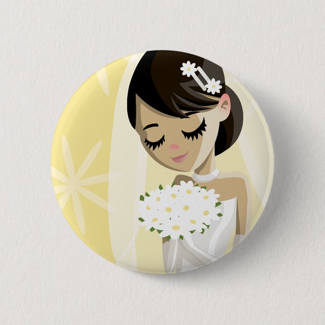 Badge Rond 5 Cm Belles jeunes mariées (Devant)