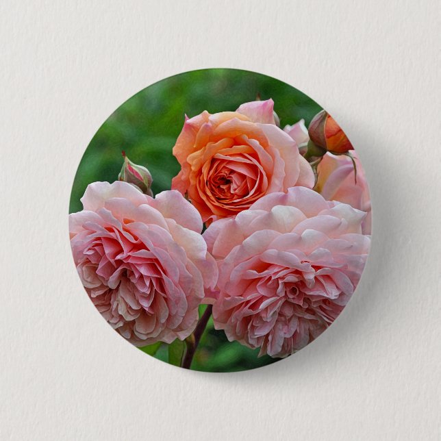 Badge Rond 5 Cm Belles roses roses roses (Devant)