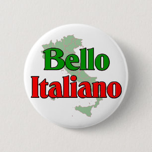 Badge Rond 5 Cm Bello Italiano (homme italien bel)