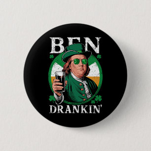 Badge Rond 5 Cm Ben irlandais buvant de la bière - Hommes et femme