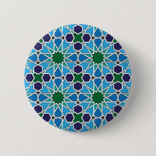 Badge Rond 5 Cm Ben Yusuf Madrasa Patterrn géométrique 10