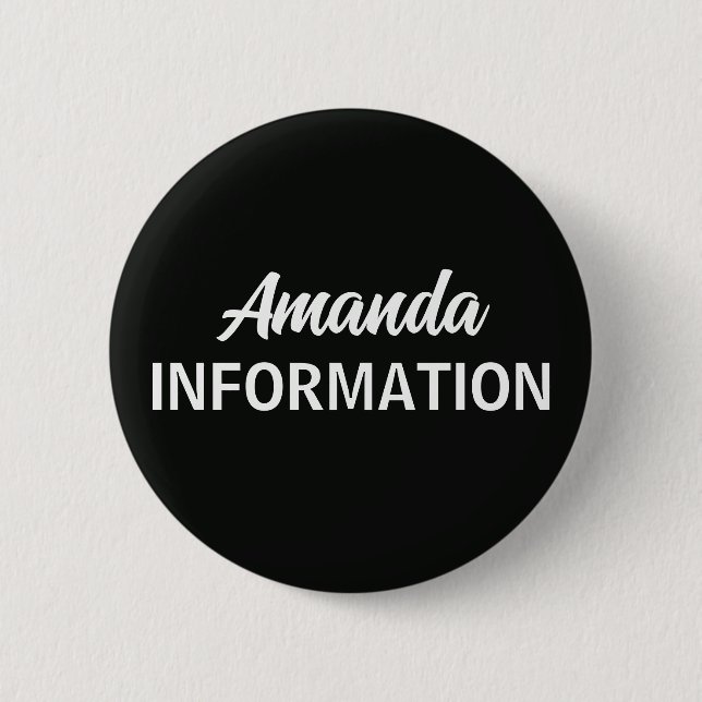 Badge Rond 5 Cm Bénévole d'information noir  (Devant)