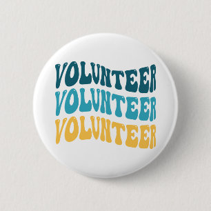 Badge Rond 5 Cm Bénévole rétro