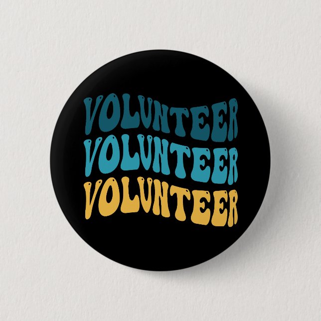 Badge Rond 5 Cm Bénévole rétro (Devant)