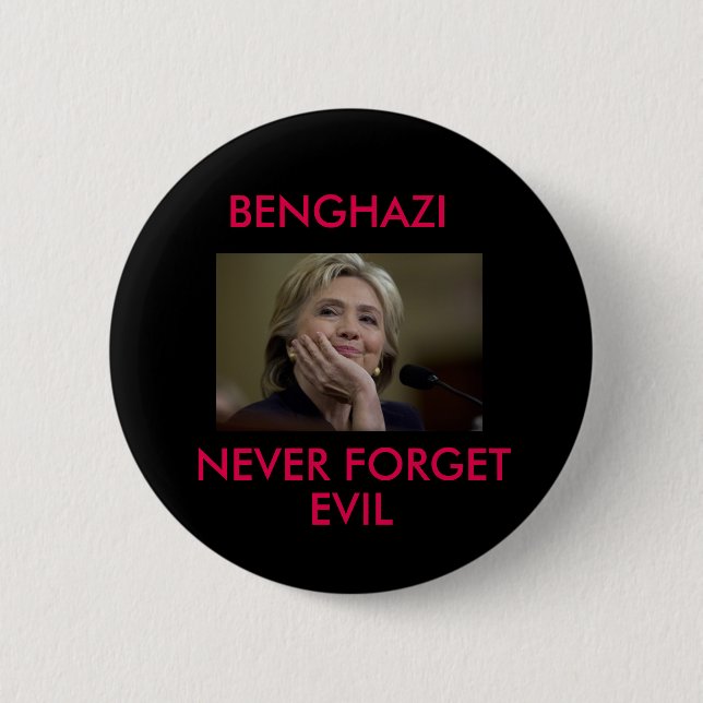 BADGE ROND 5 CM BENGHAZI N'OUBLIENT JAMAIS LE MAL (Devant)