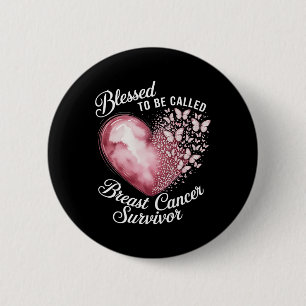 Badge Rond 5 Cm Béni D'Être Appelé Survivant Du Cancer Du Sein