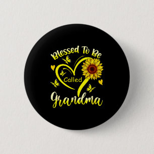 Badge Rond 5 Cm Bénie d'être appelée grand-mère tournesol floral