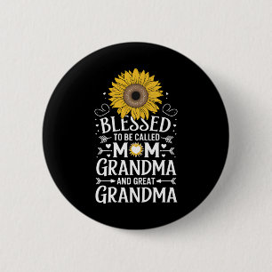 Badge Rond 5 Cm Bénie d'être appelée maman grand-mère Grand Tourne