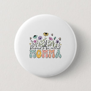 Badge Rond 5 Cm Bénie d'être appelée Mamma Floral Fête des Mères