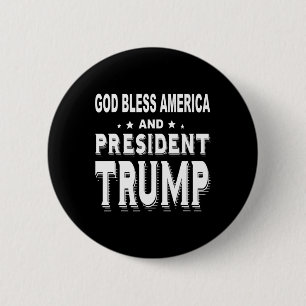 Badge Rond 5 Cm Bénir L'Amérique Et Le Président Trump