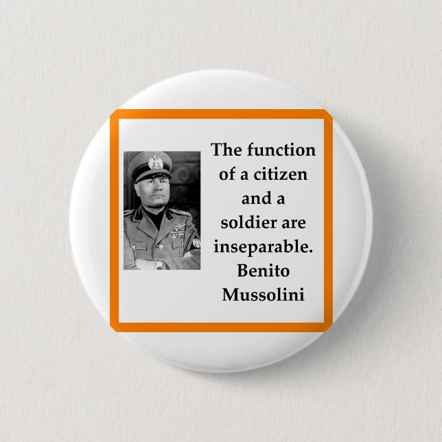Badge Rond 5 Cm Benito Mussolini (Devant)