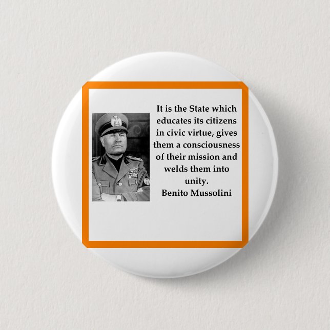 Badge Rond 5 Cm Benito Mussolini (Devant)