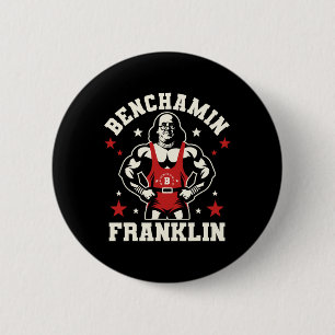 Badge Rond 5 Cm Benjamin Benchamin Franklin Bench Press Bodybuildi