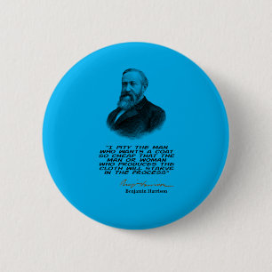 Badge Rond 5 Cm Benjamin Harrison (23ème président des États-Un