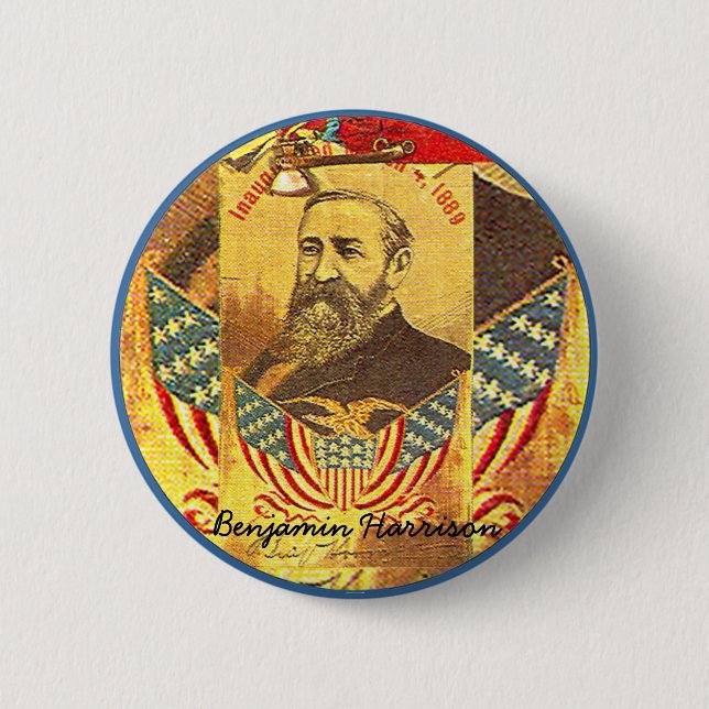 Badge Rond 5 Cm Benjamin Harrison - bouton (Devant)
