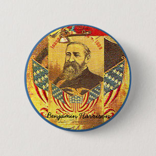 Badge Rond 5 Cm Benjamin Harrison - bouton