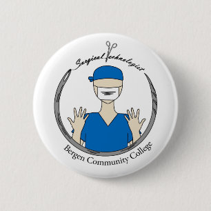 Badge Rond 5 Cm Bergen Community College Surgical Technologist