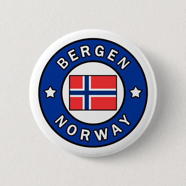 Badge Rond 5 Cm Bergen Norvège (Devant)