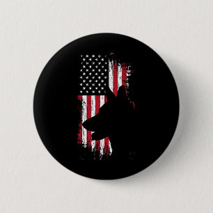 Badge Rond 5 Cm Berger Allemand Chemise Drapeau Américain Usa Patr