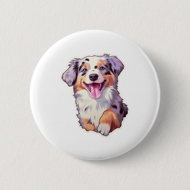 Badge Rond 5 Cm Berger australien (Devant)