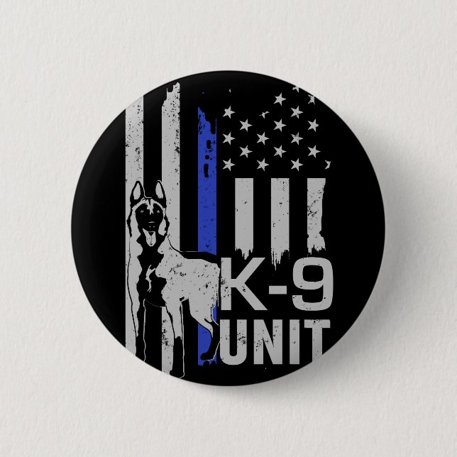 Badge Rond 5 Cm Berger belge - Malinois - unité K9 (Devant)