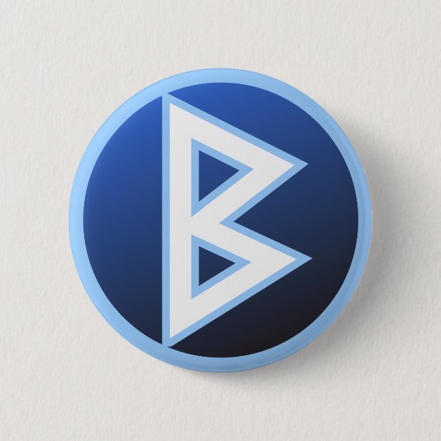 Badge Rond 5 Cm Berkana Beorc Rune (Devant)