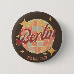 Badge Rond 5 Cm Berlin Allemagne Disco ball Retro Vintage
