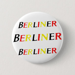 Badge Rond 5 Cm Berlin, Berlinois, Allemagne en couleurs de