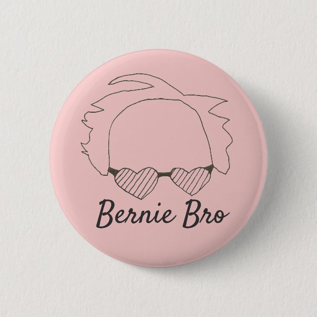 Badge Rond 5 Cm Bernie Bro Bernie Sanders Lunettes en forme de coe (Devant)