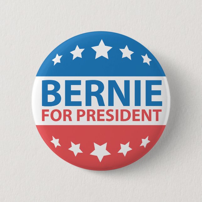 Badge Rond 5 Cm Bernie Pour Président (Devant)