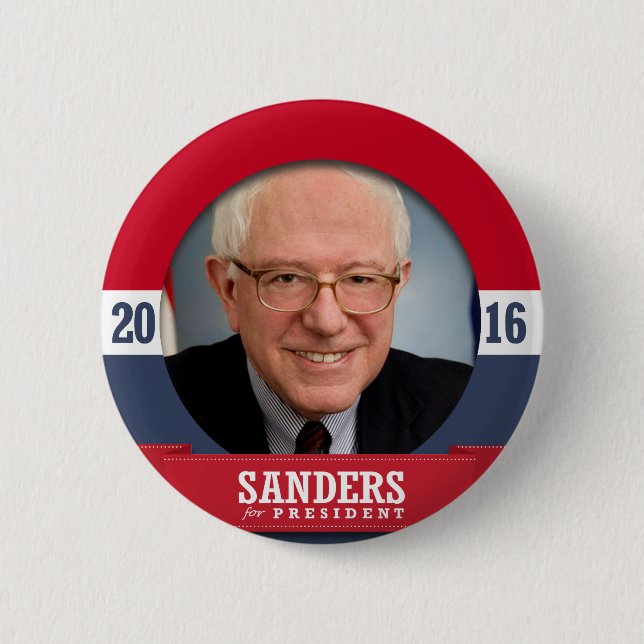BADGE ROND 5 CM BERNIE SANDERS 2016 (Devant)
