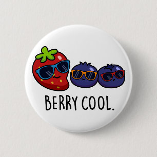 Badge Rond 5 Cm Berry Cool Funny Fraise Blueberry Pun