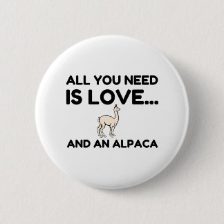 BADGE ROND 5 CM BESOIN D'AMOUR ET D'ALPACA