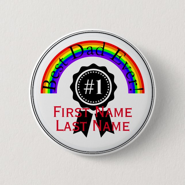 Badge Rond 5 Cm Best Dad Ever Rainbow Button  HAMbWG (Devant)