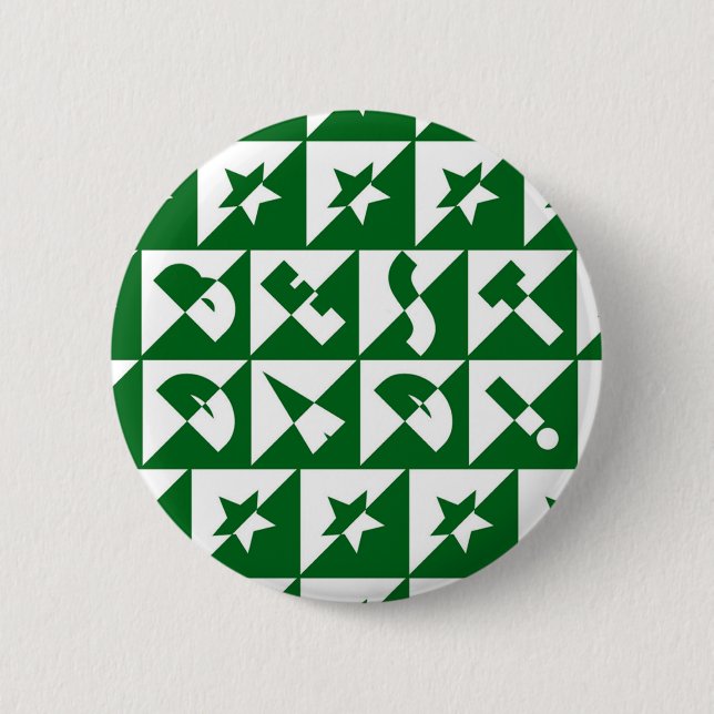 Badge Rond 5 Cm Best Dad Wild Text in Green (Devant)