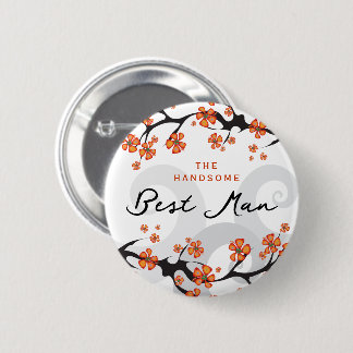 Badge Rond 5 Cm BEST MAN Fleurs tropicales Fleurs Mariage Nom Bali