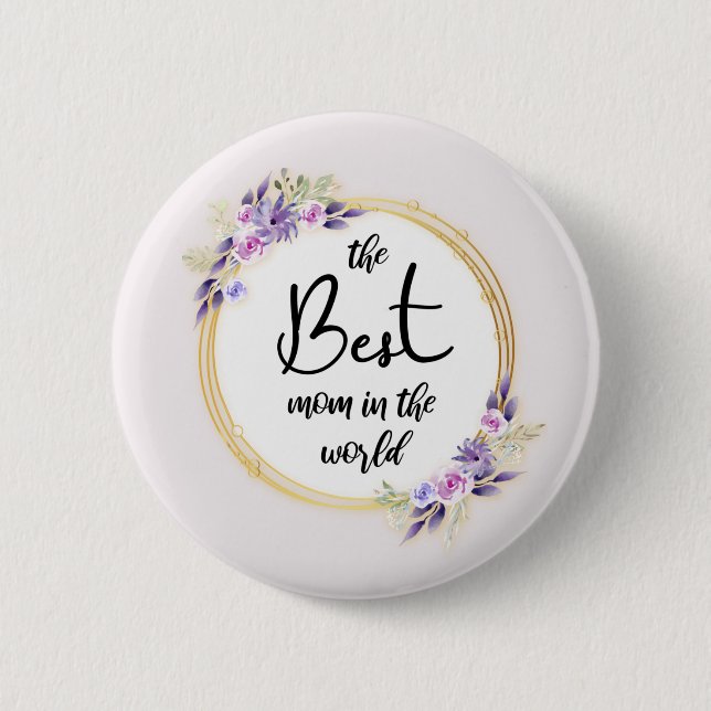 Badge Rond 5 Cm Best Mom Happy Mother's Day Button (Devant)