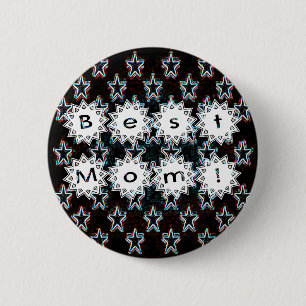 Badge Rond 5 Cm Best Mom Stars in Neon Button
