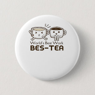 Badge Rond 5 Cm Best Work Bestie - Coworker Classic