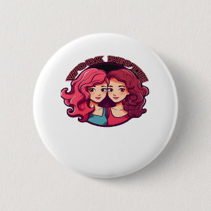 Badge Rond 5 Cm Bestie de travail - Épargnes de travail - Rapproch