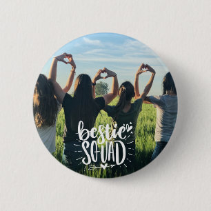 Badge Rond 5 Cm Bestie Squad Personalized Photo BFF Lettering